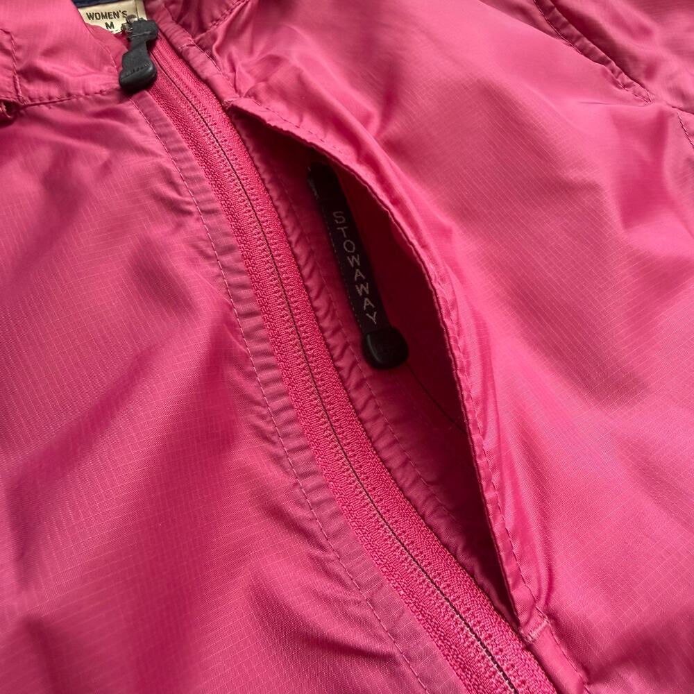 LL Bean Womens Pink Lightweight Full-Zip Jacket Windbreaker Size Medium - Picture 5 of 8
